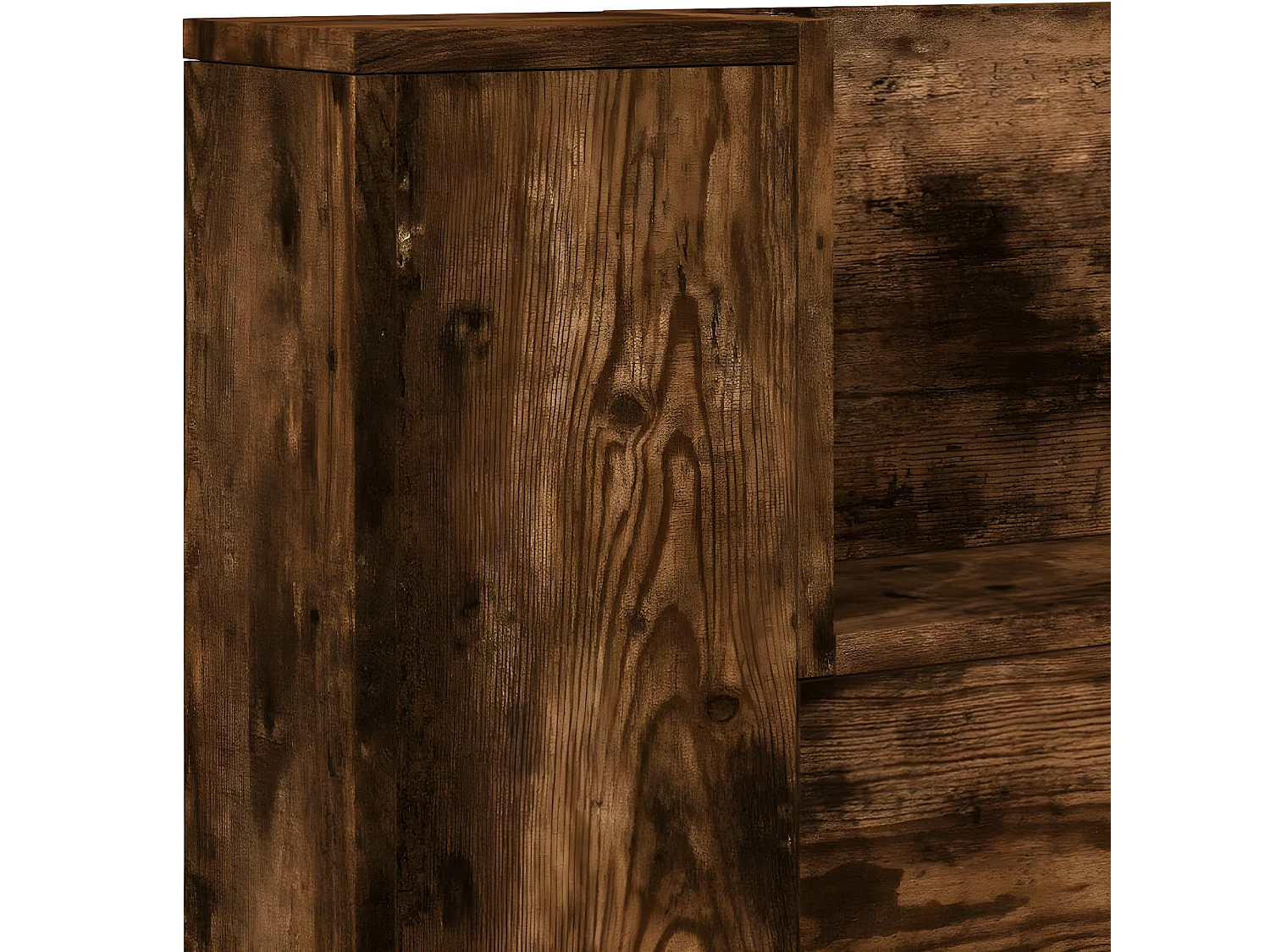 Armoire tête de lit avec LED chêne fumé 220x16,5x103,5 cm