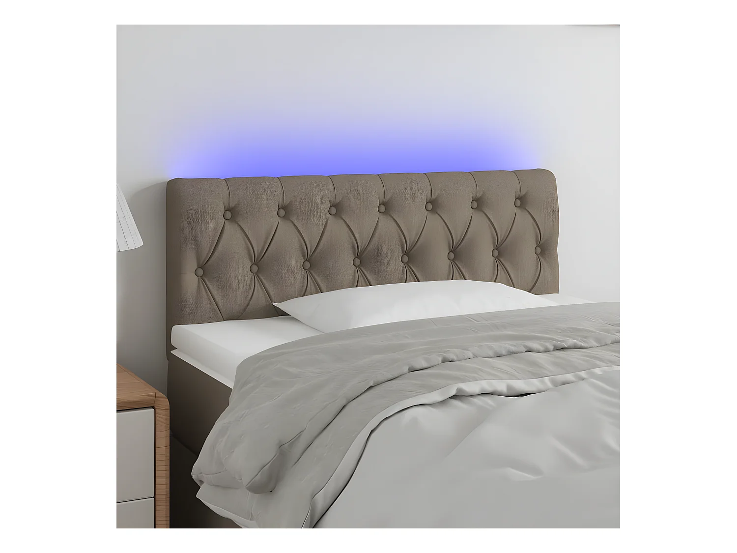 Tête de lit à LED Taupe 100x7x78/88 cm Tissu