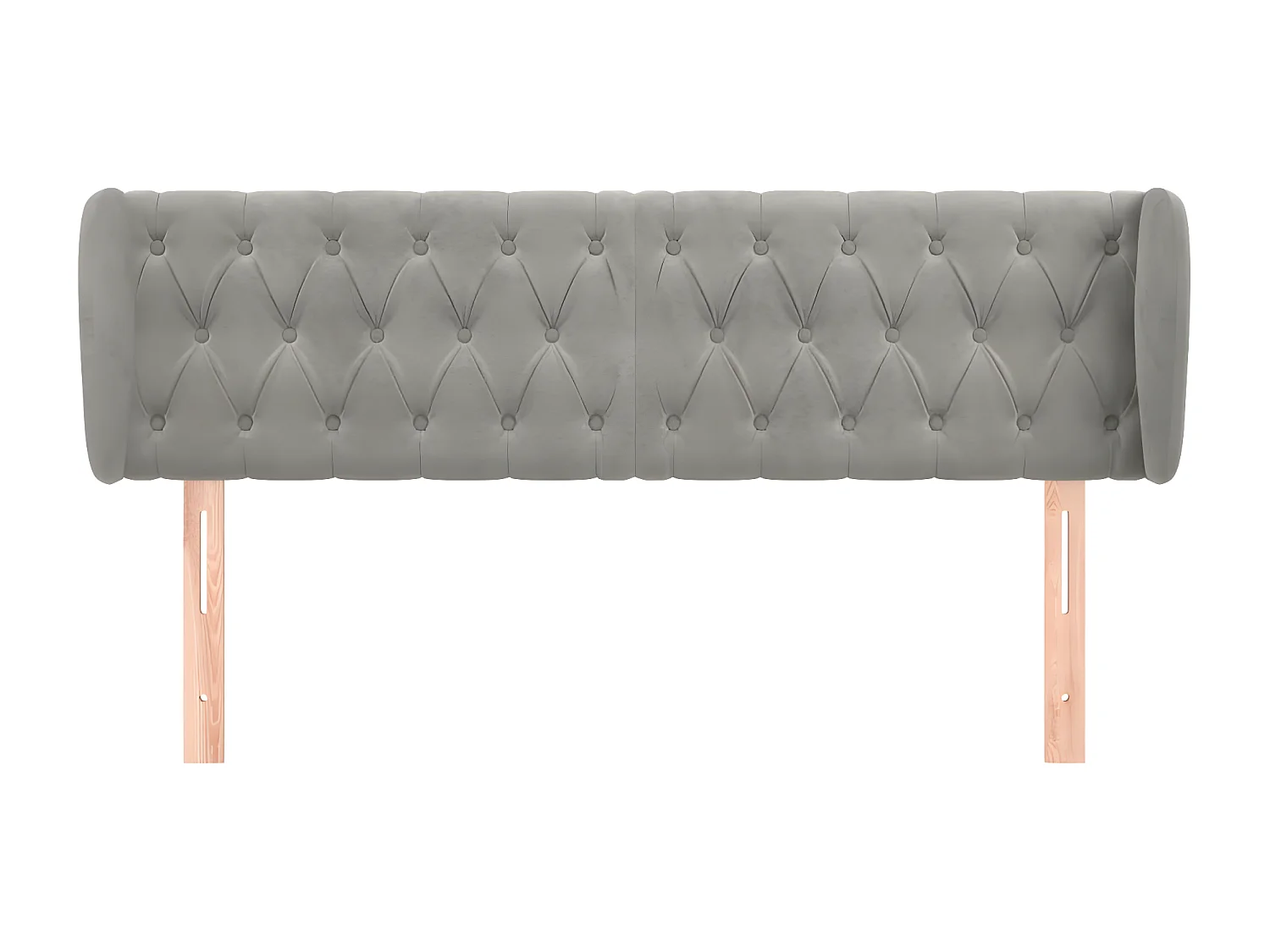 Tête de lit avec oreilles Gris clair 147x23x78/88 cm Velours