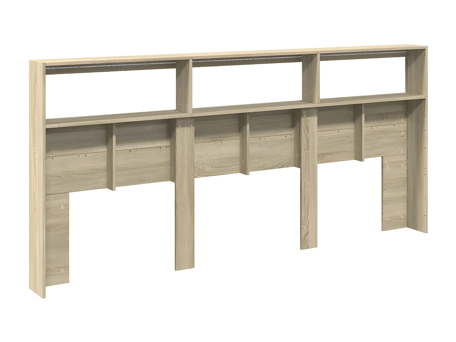 Armoire tête de lit avec LED chêne sonoma 220x17x102 cm