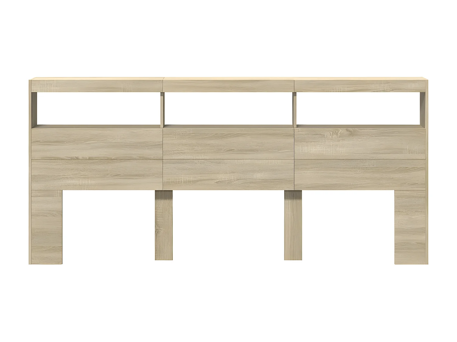 Armoire tête de lit avec LED chêne sonoma 220x17x102 cm