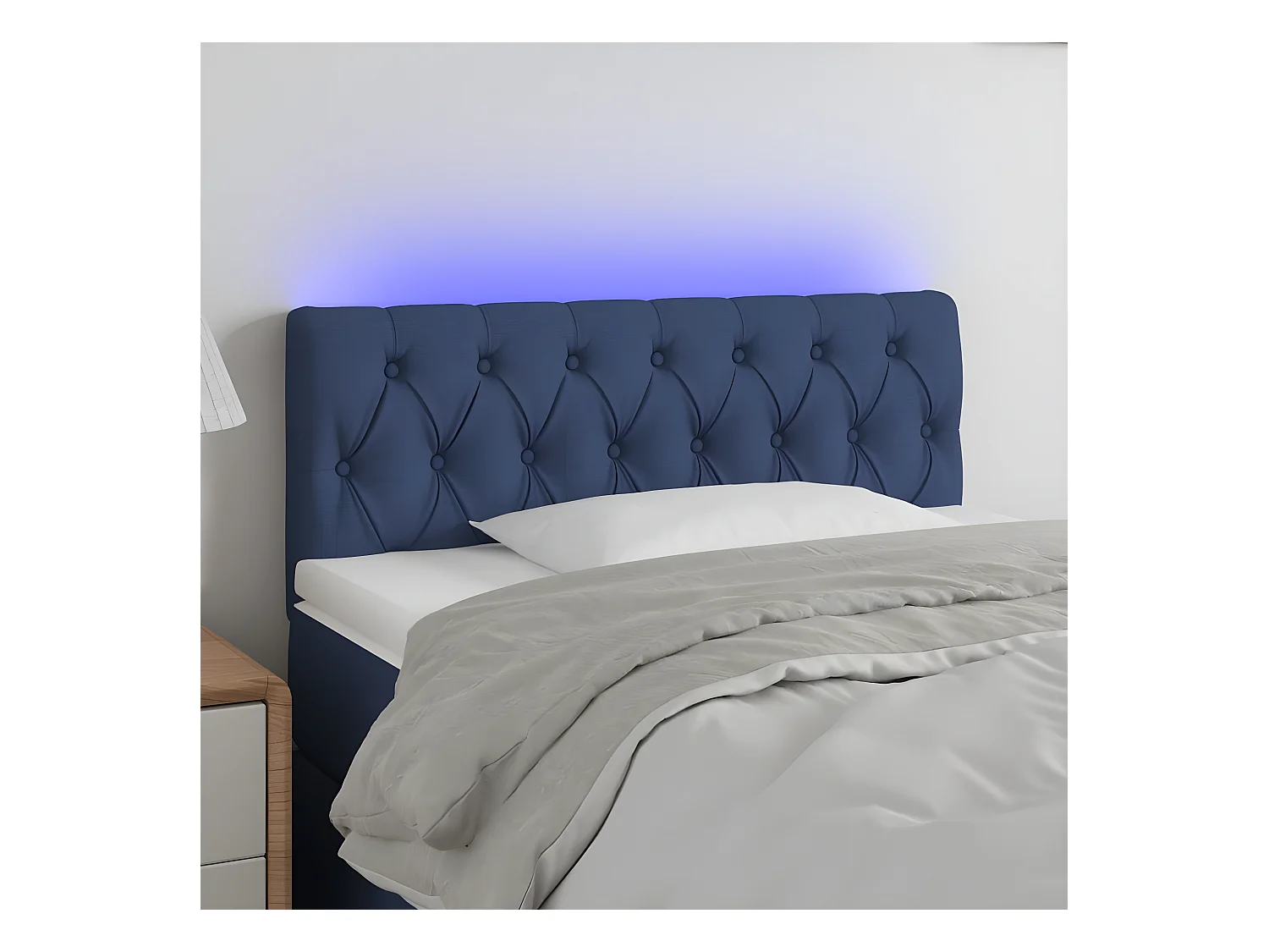 Tête de lit à LED Bleu 90x7x78/88 cm Tissu