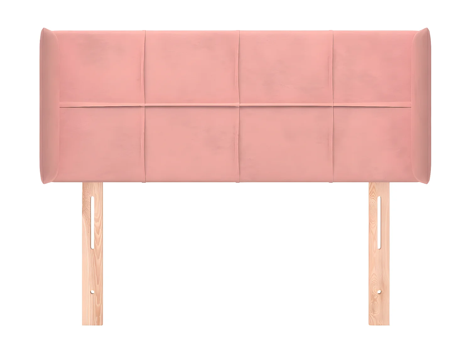 Cabeceira de cama c/ abas veludo 83x16x78/88 cm rosa