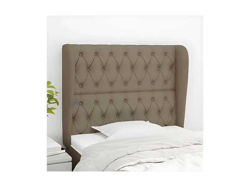 Tête de lit avec oreilles Taupe 93x23x118/128 cm Tissu