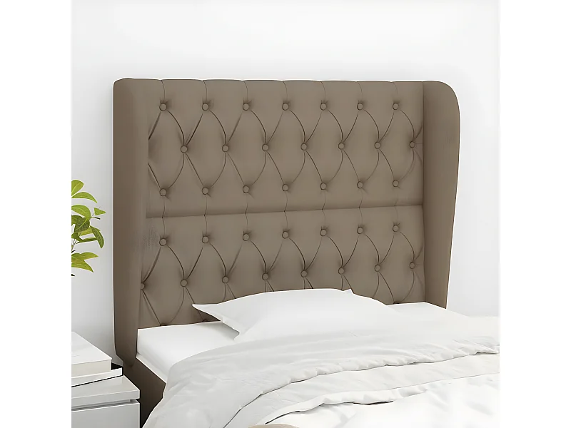 Tête de lit avec oreilles Taupe 93x23x118/128 cm Tissu