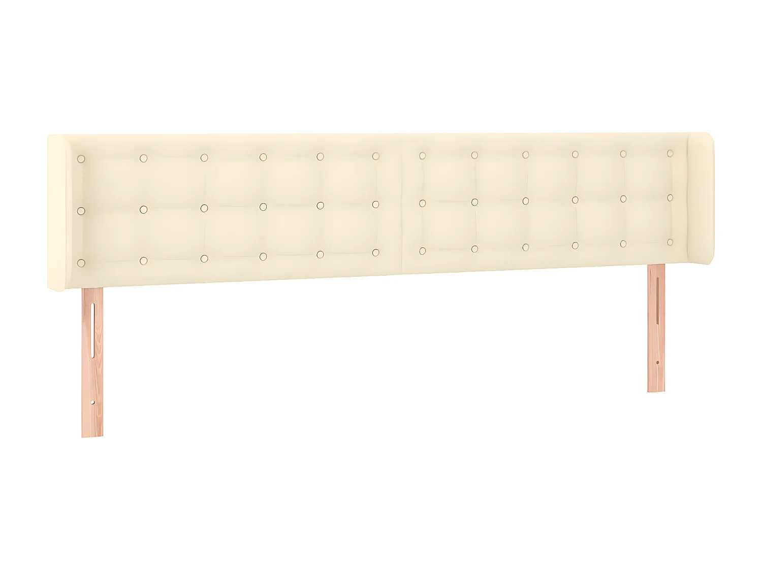 Tête de lit avec oreilles Crème 203x16x78/88 cm Similicuir