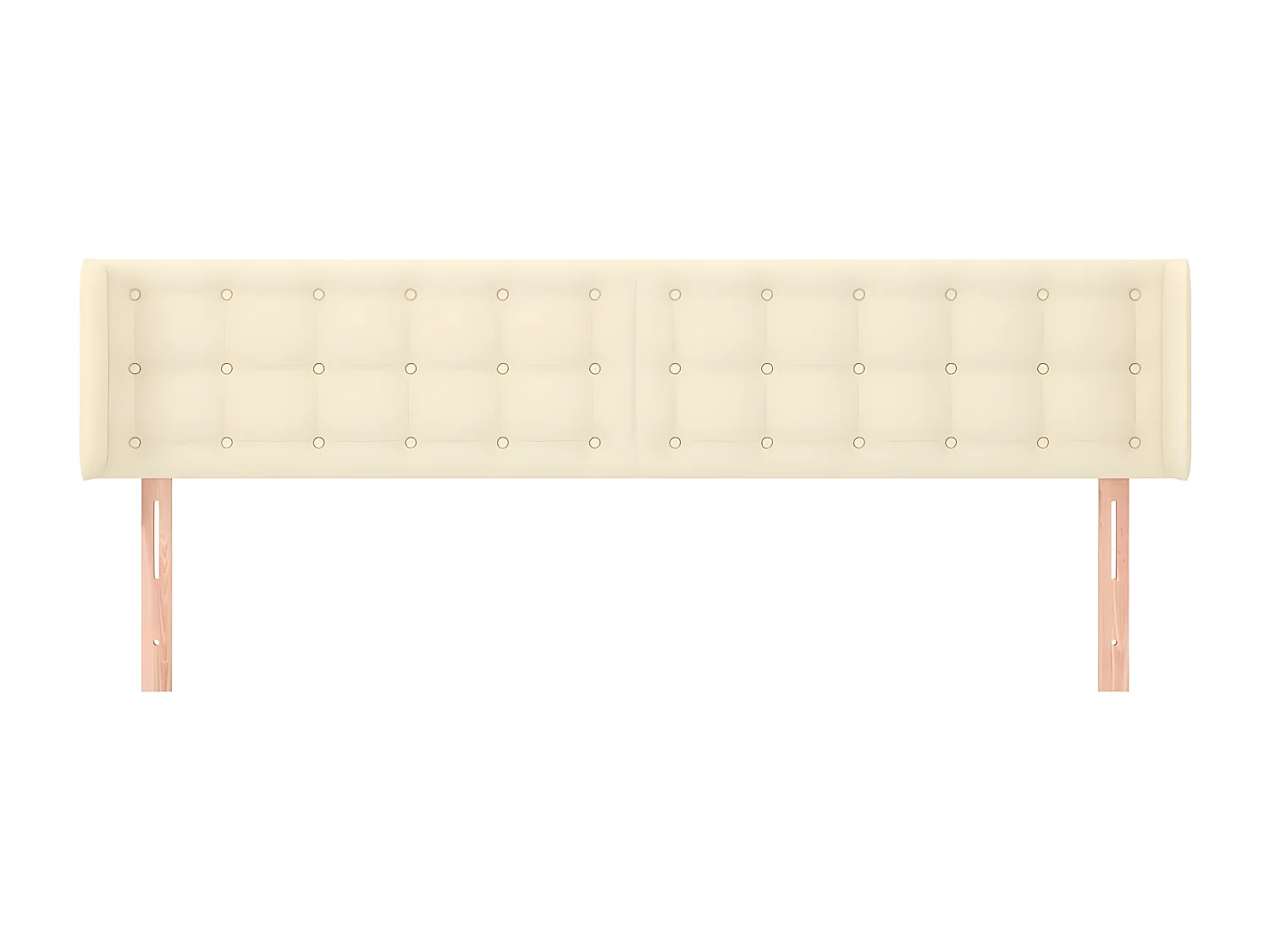 Tête de lit avec oreilles Crème 203x16x78/88 cm Similicuir