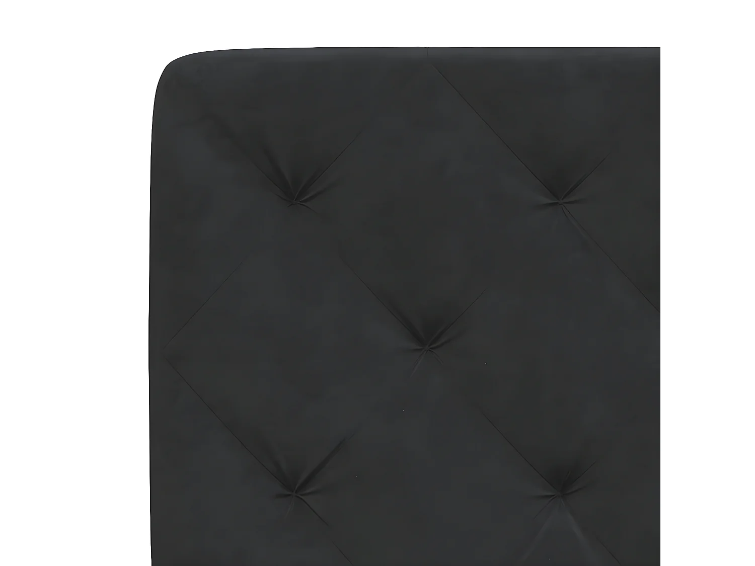 Coussin de tête de lit noir 180 cm velours