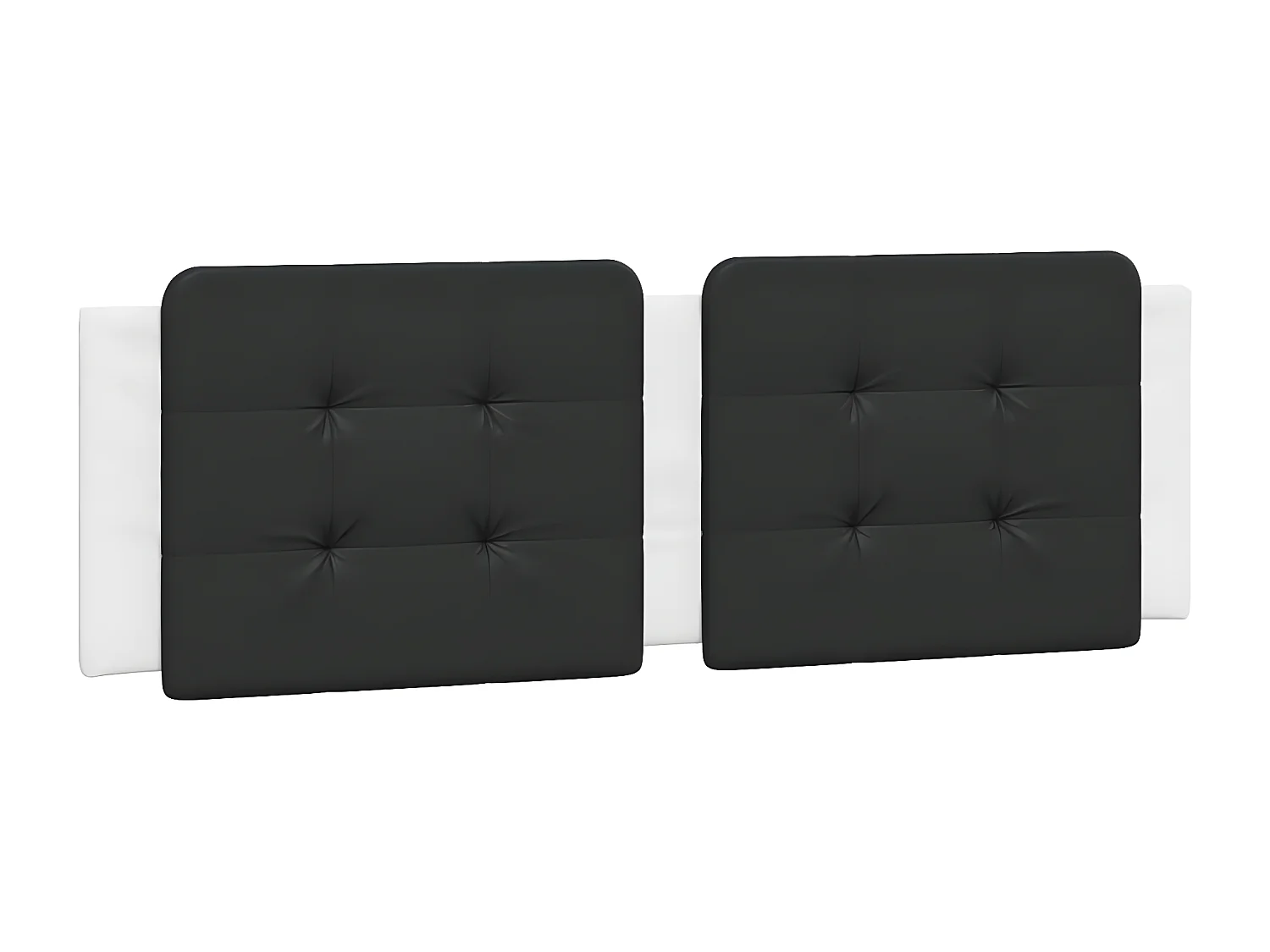 Coussin de tête de lit noir et blanc 160 cm similicuir