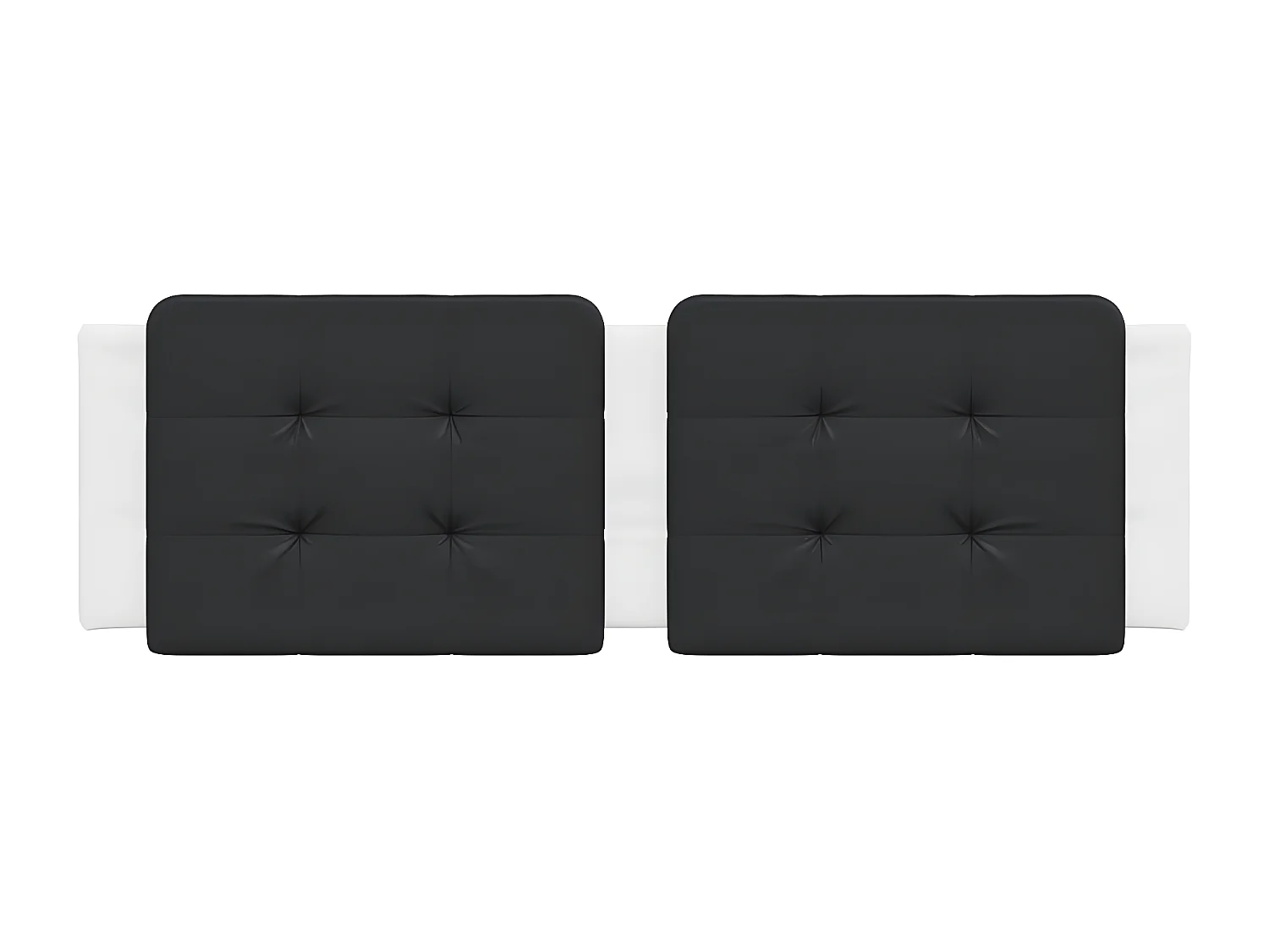 Coussin de tête de lit noir et blanc 160 cm similicuir