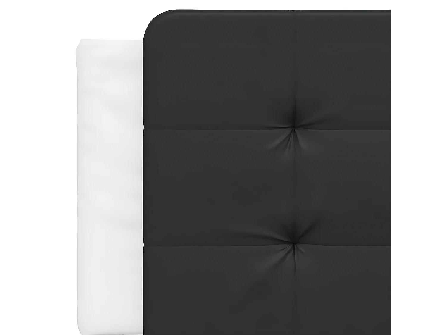 Coussin de tête de lit noir et blanc 160 cm similicuir