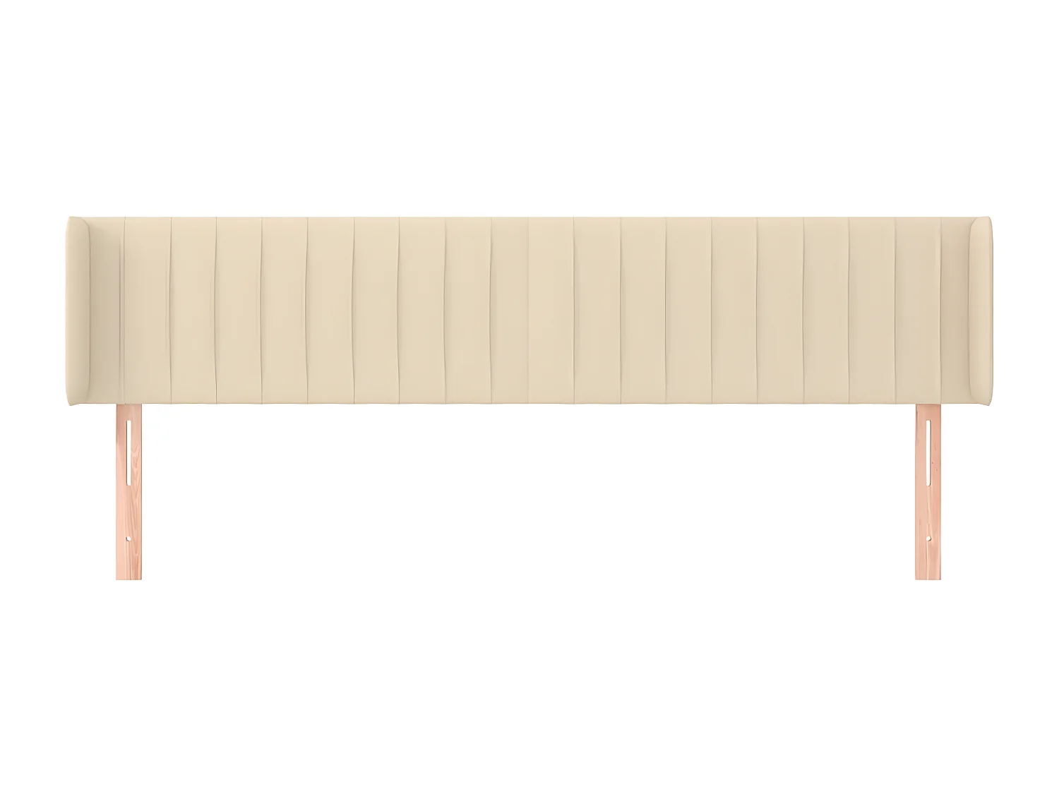 Cabecero de tela color crema 203x16x78/88 cm