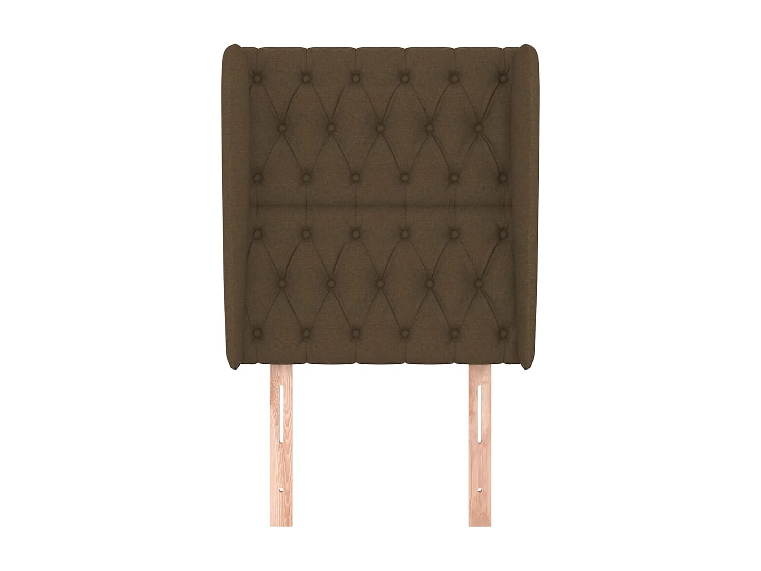 Tête de lit avec oreilles Marron foncé 83x23x118/128 cm Tissu