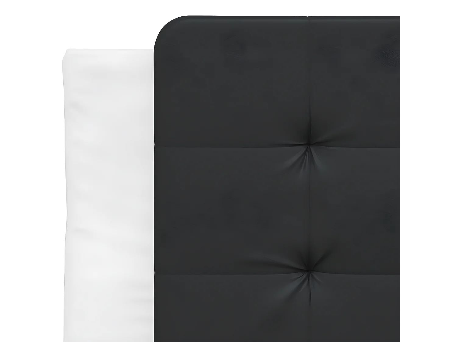 Almofadão de cabeceira 90 cm couro artificial preto e branco