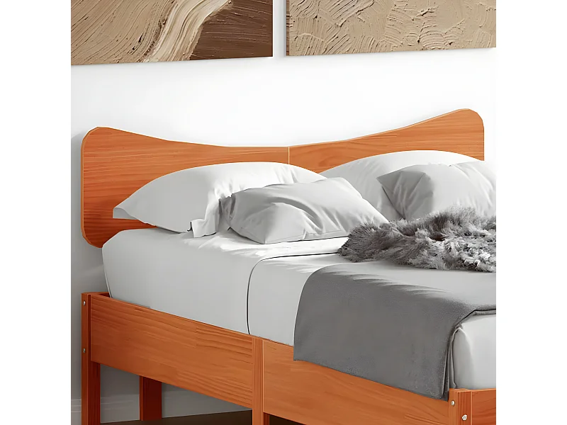 Tête de lit cire marron 120 cm bois massif de pin