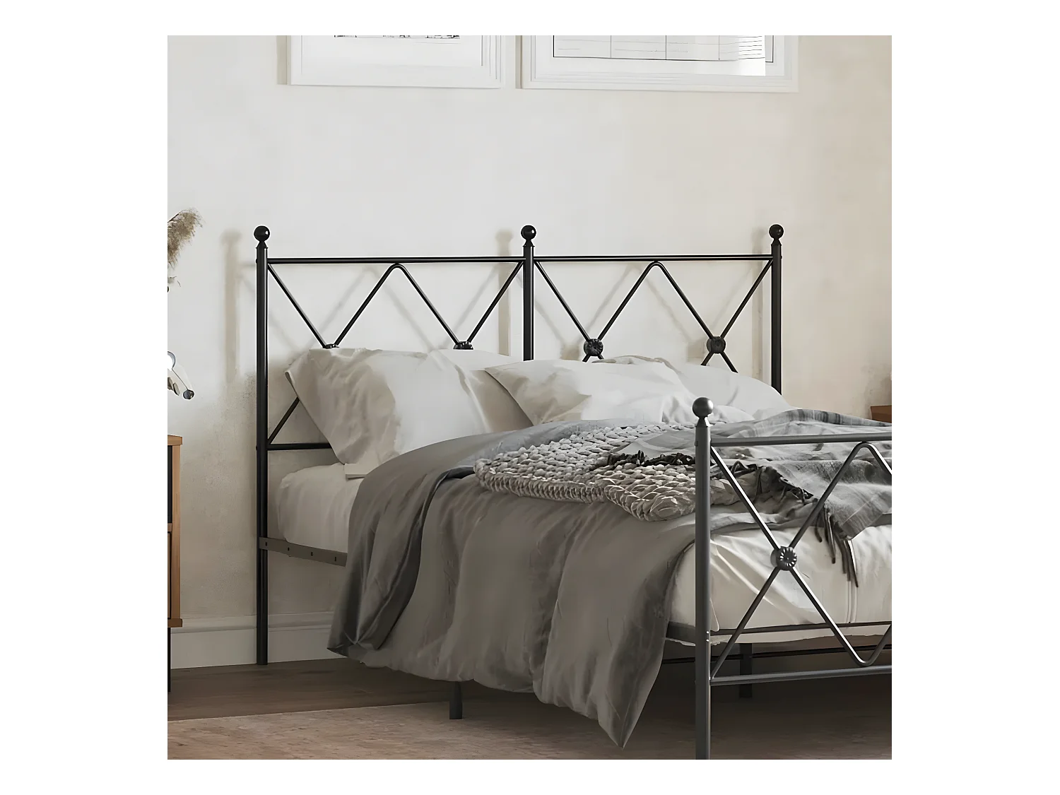 Tête de lit métal noir 120 cm