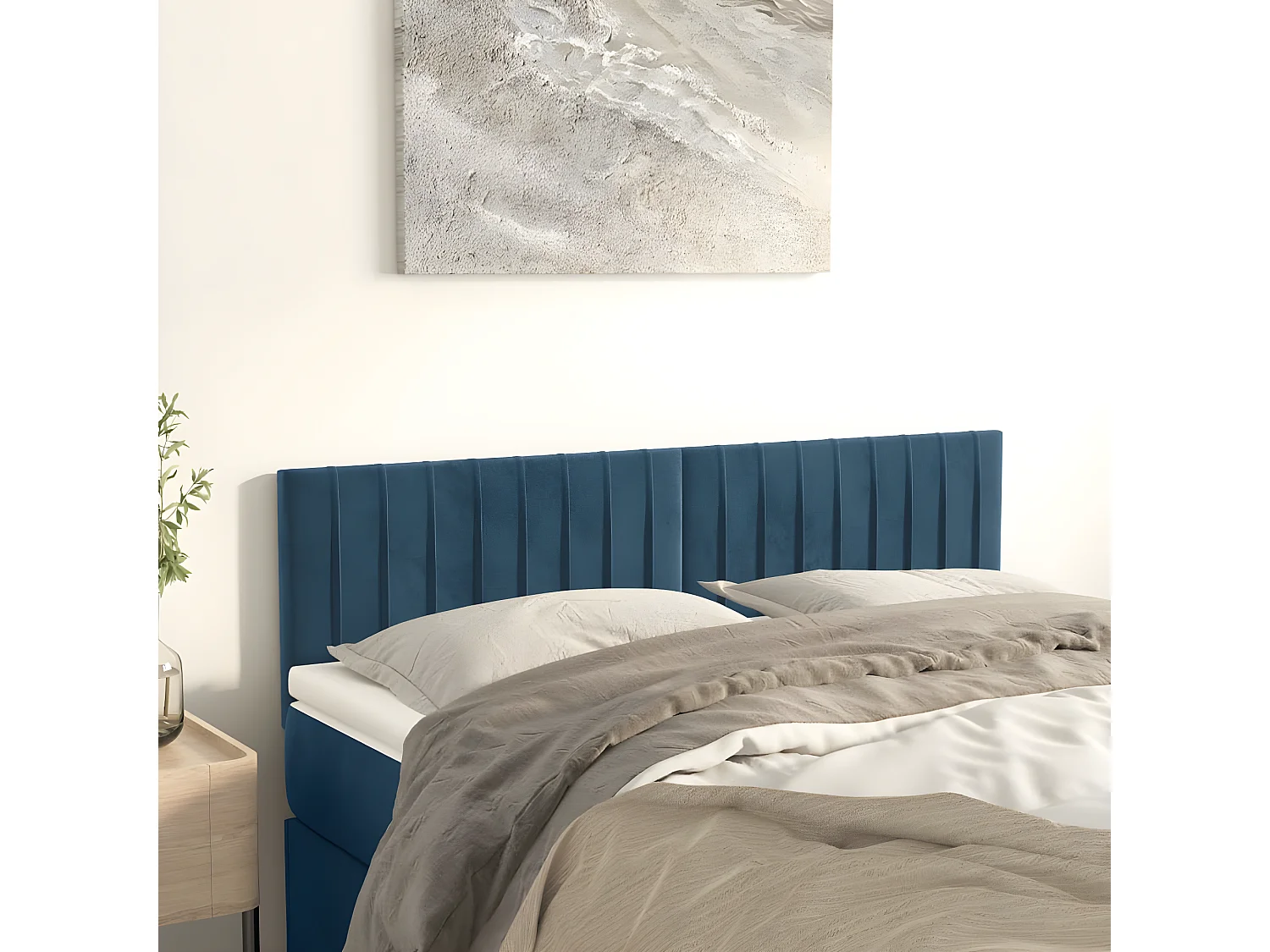Têtes de lit 2 pièces Bleu foncé 72x5x78/88 cm Velours