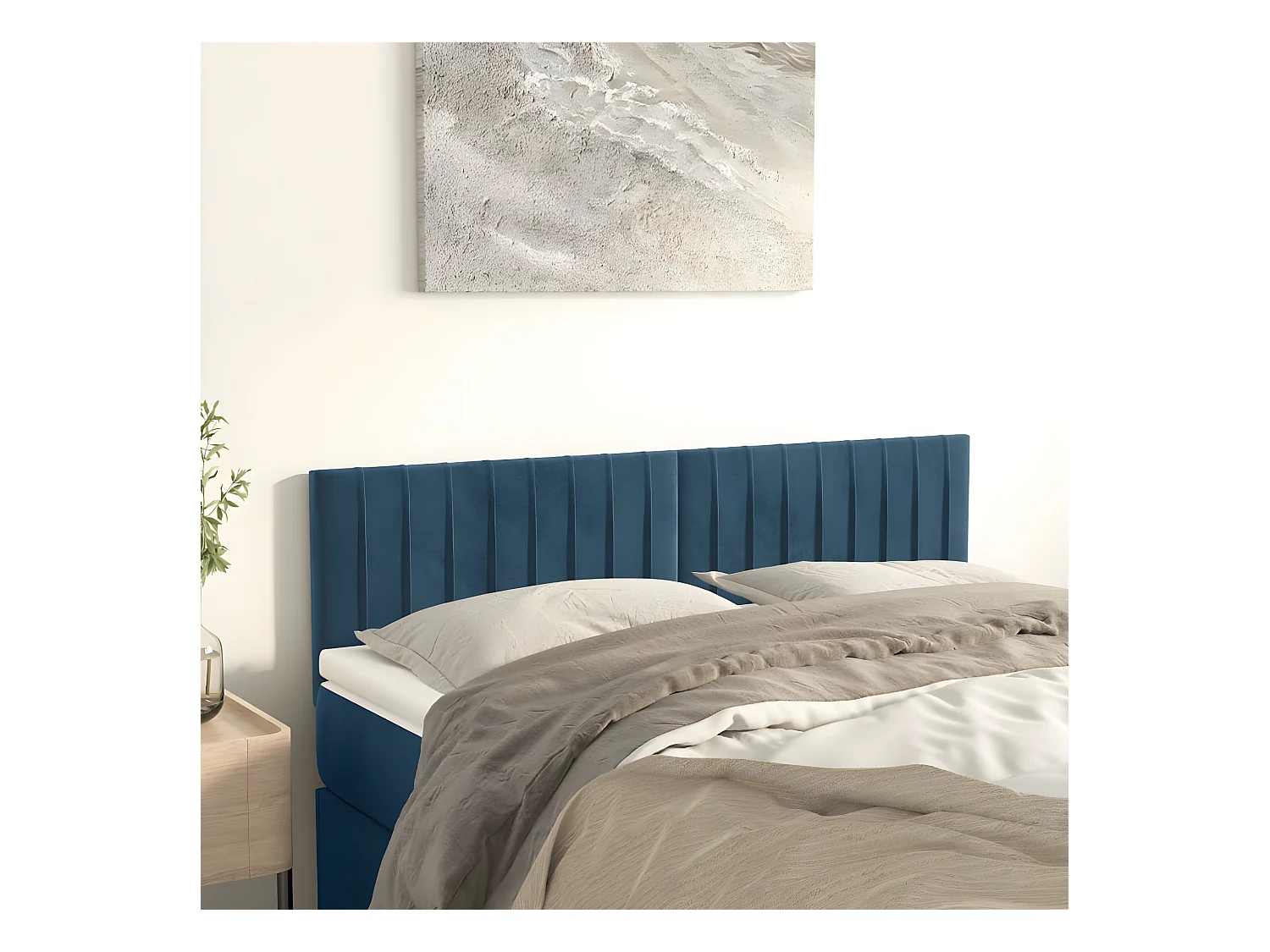 Têtes de lit 2 pièces Bleu foncé 72x5x78/88 cm Velours