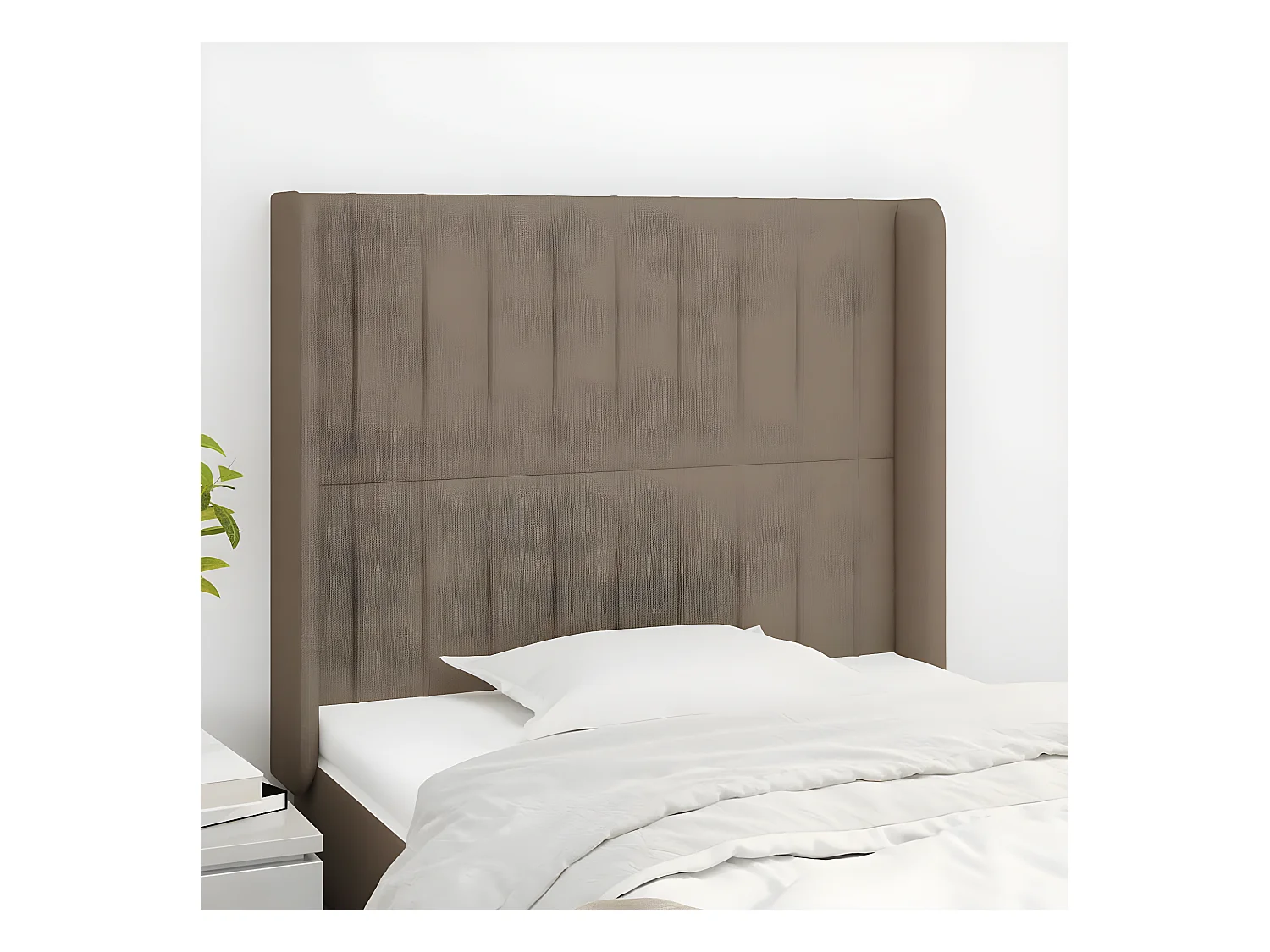 Tête de lit avec oreilles Taupe 83x16x118/128 cm Tissu