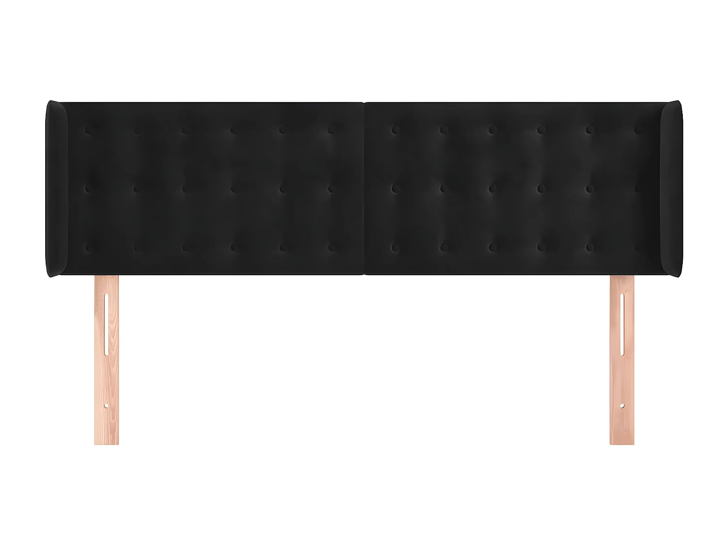 Cabecero de terciopelo negro 147x16x78/88 cm