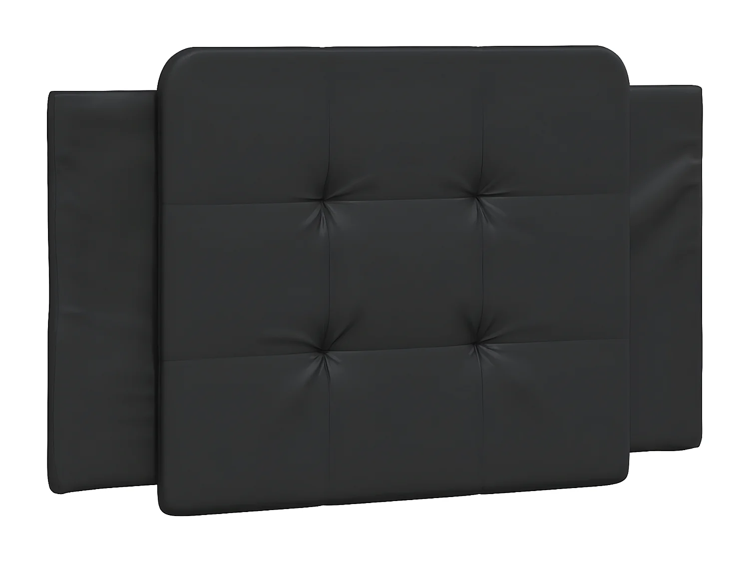 Cabecero de cama acolchado cuero sintético negro 90 cm