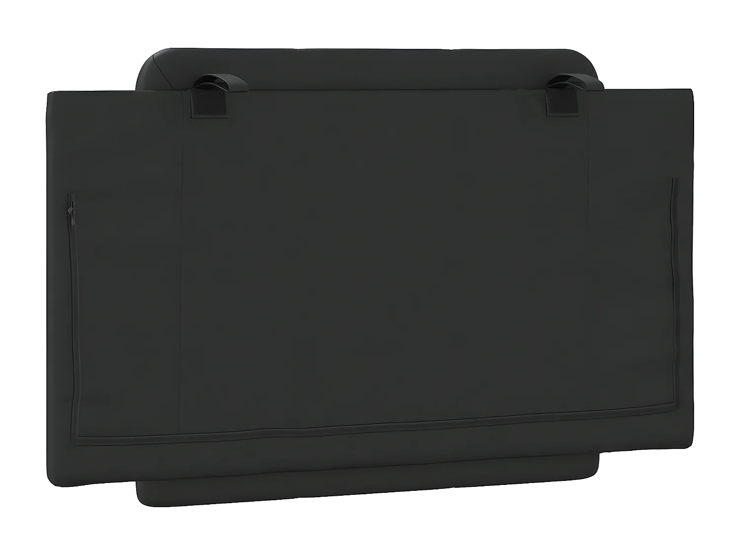 Cabecero de cama acolchado cuero sintético negro 90 cm