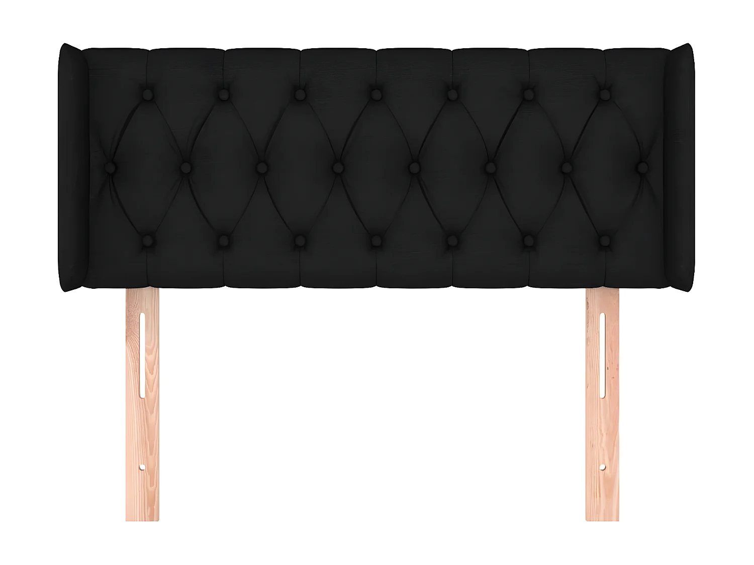 Tête de lit avec oreilles Noir 103x16x78/88 cm Tissu