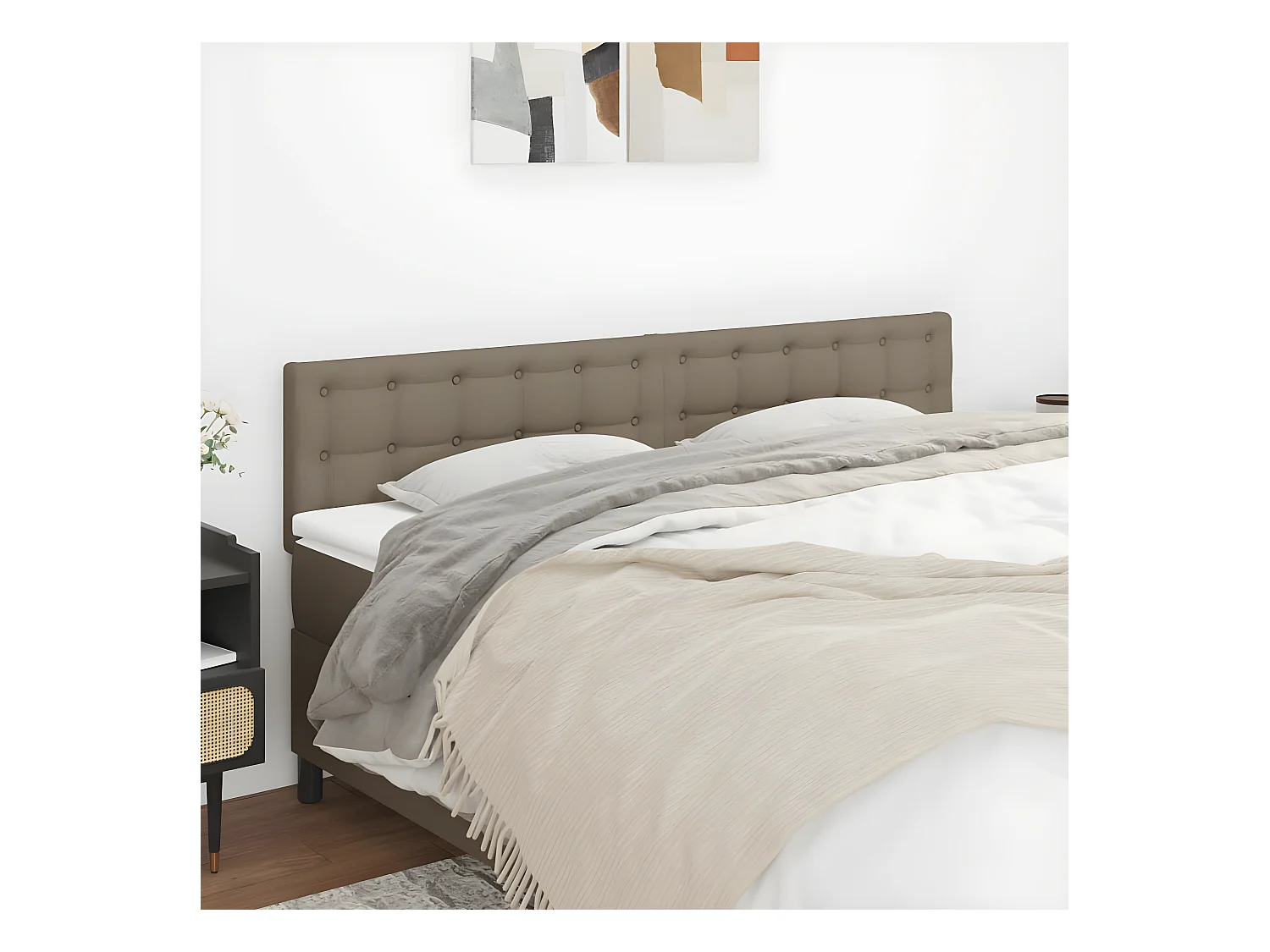 Têtes de lit 2 pièces Taupe 80x5x78/88 cm Tissu