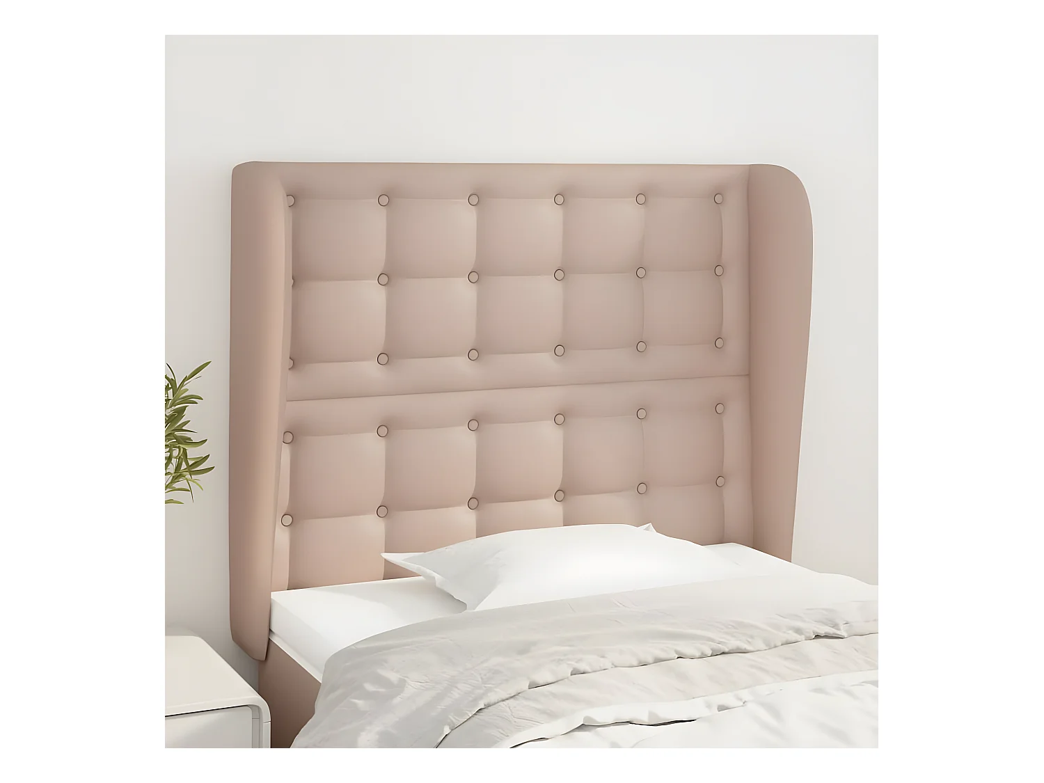 Tête de lit avec oreilles Cappuccino 83x23x118/128cm Similicuir
