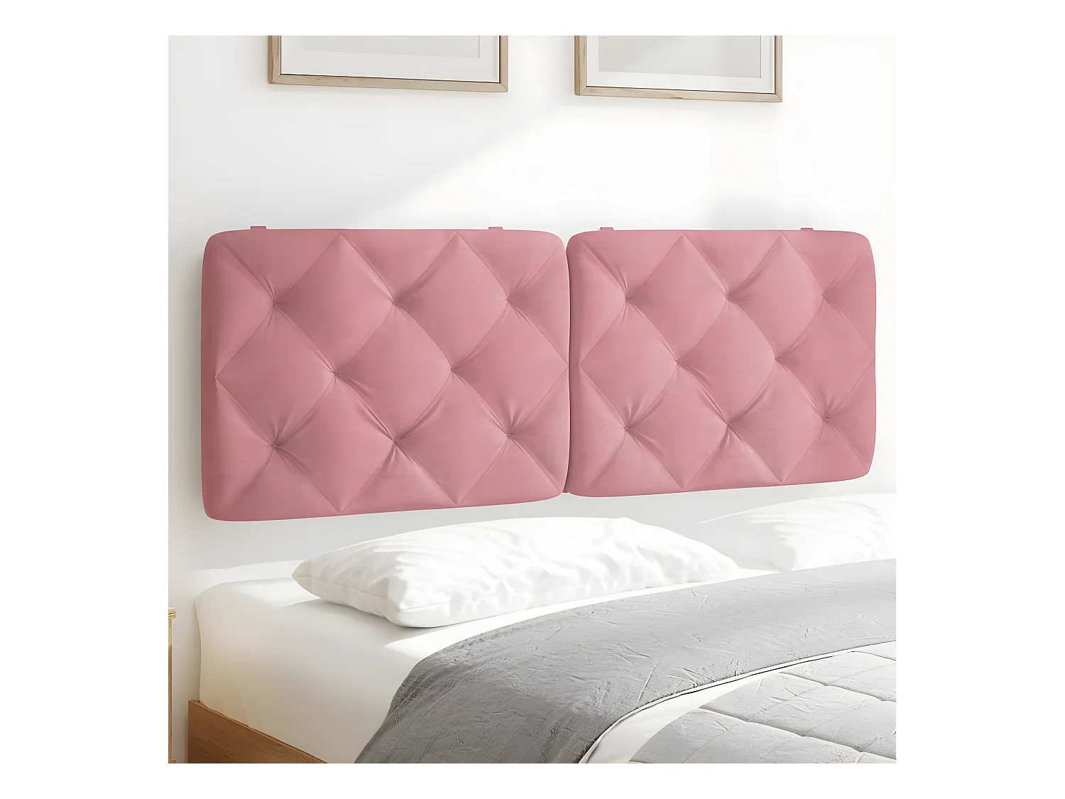 Coussin de tête de lit rose 120 cm velours