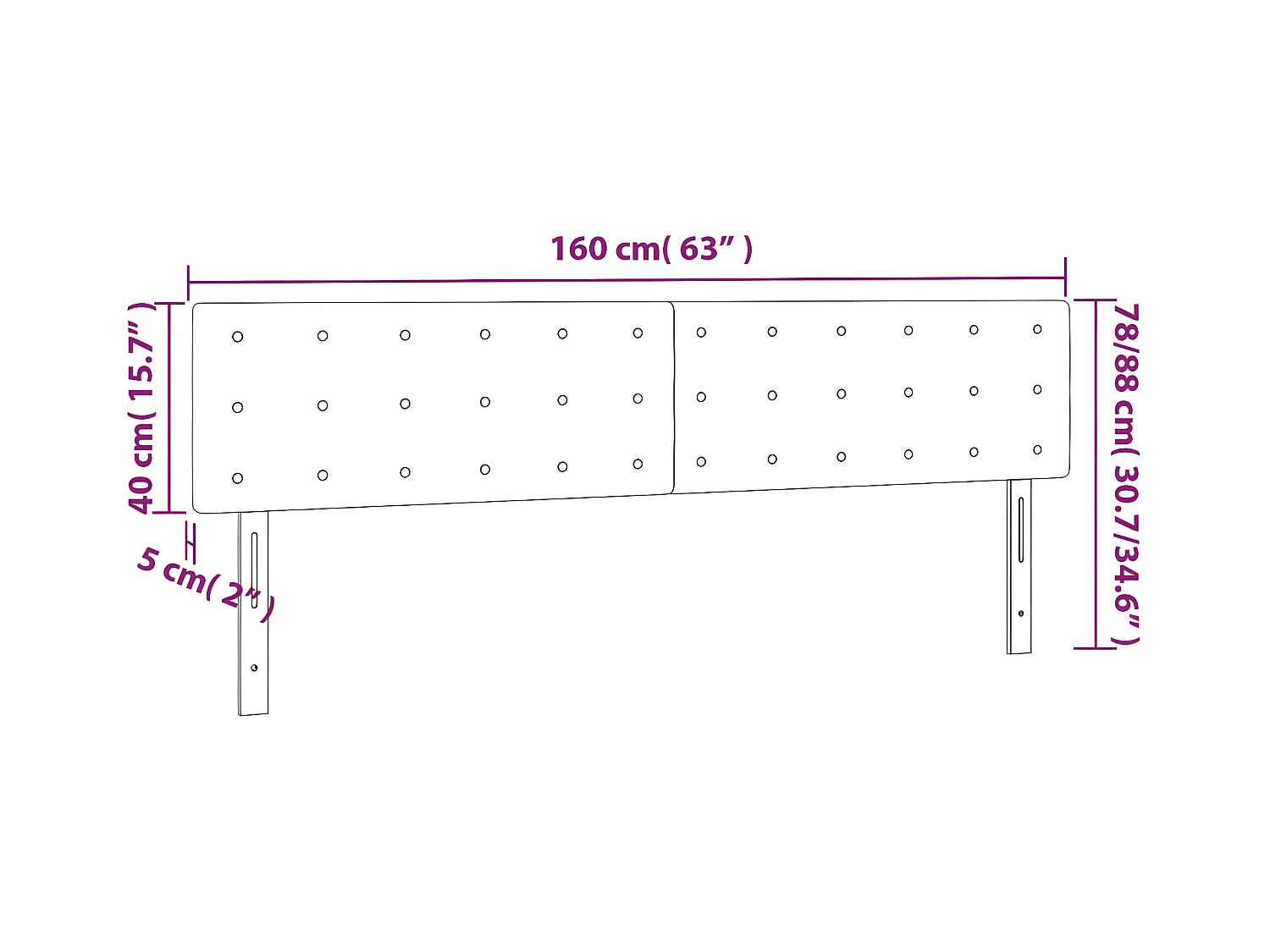 Têtes de lit 2 pièces Crème 80x5x78/88 cm Tissu