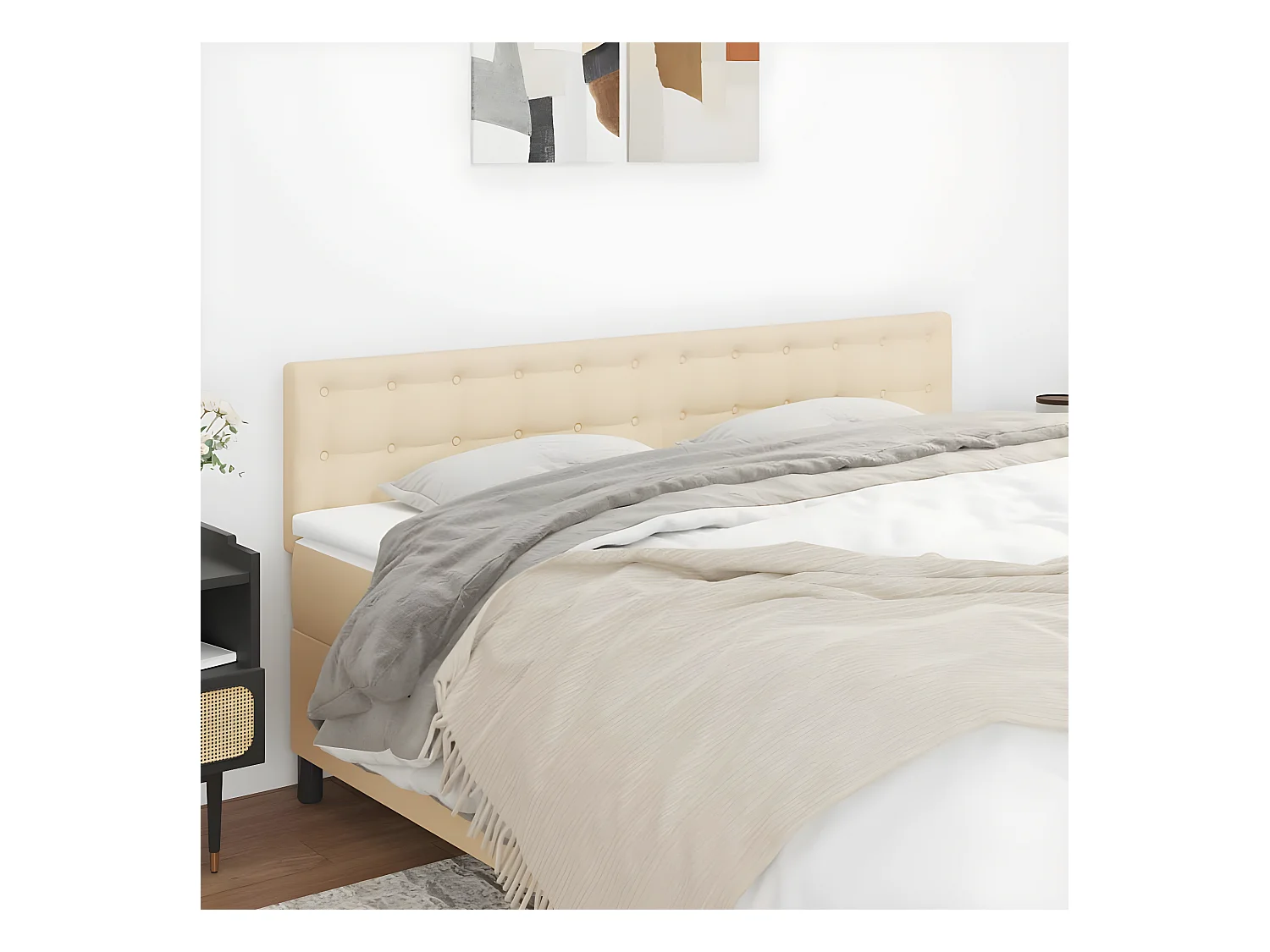 Têtes de lit 2 pièces Crème 80x5x78/88 cm Tissu