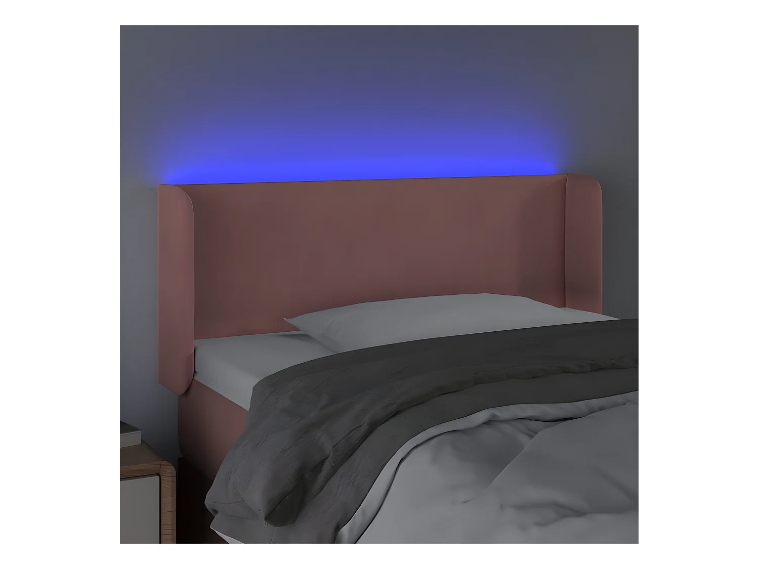 Tête de lit à LED Rose 103x16x78/88 cm Velours