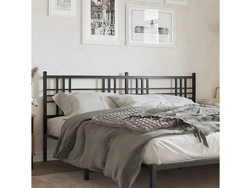 Tête de lit métal noir 200 cm