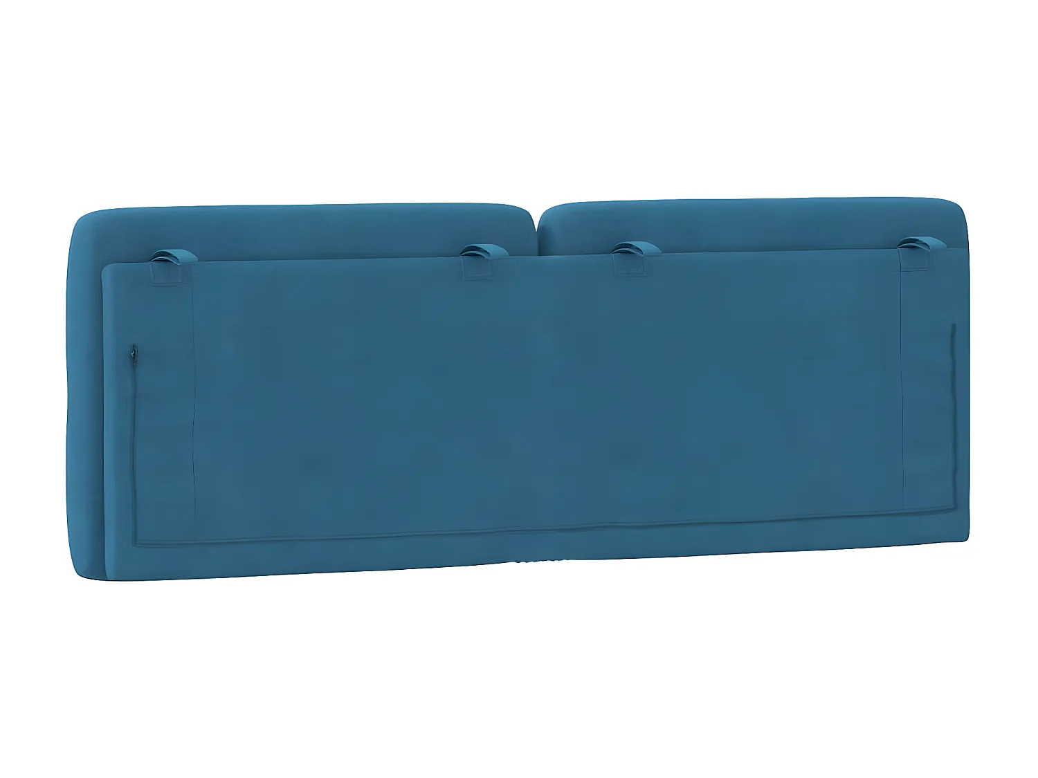 Coussin de tête de lit bleu 120 cm velours
