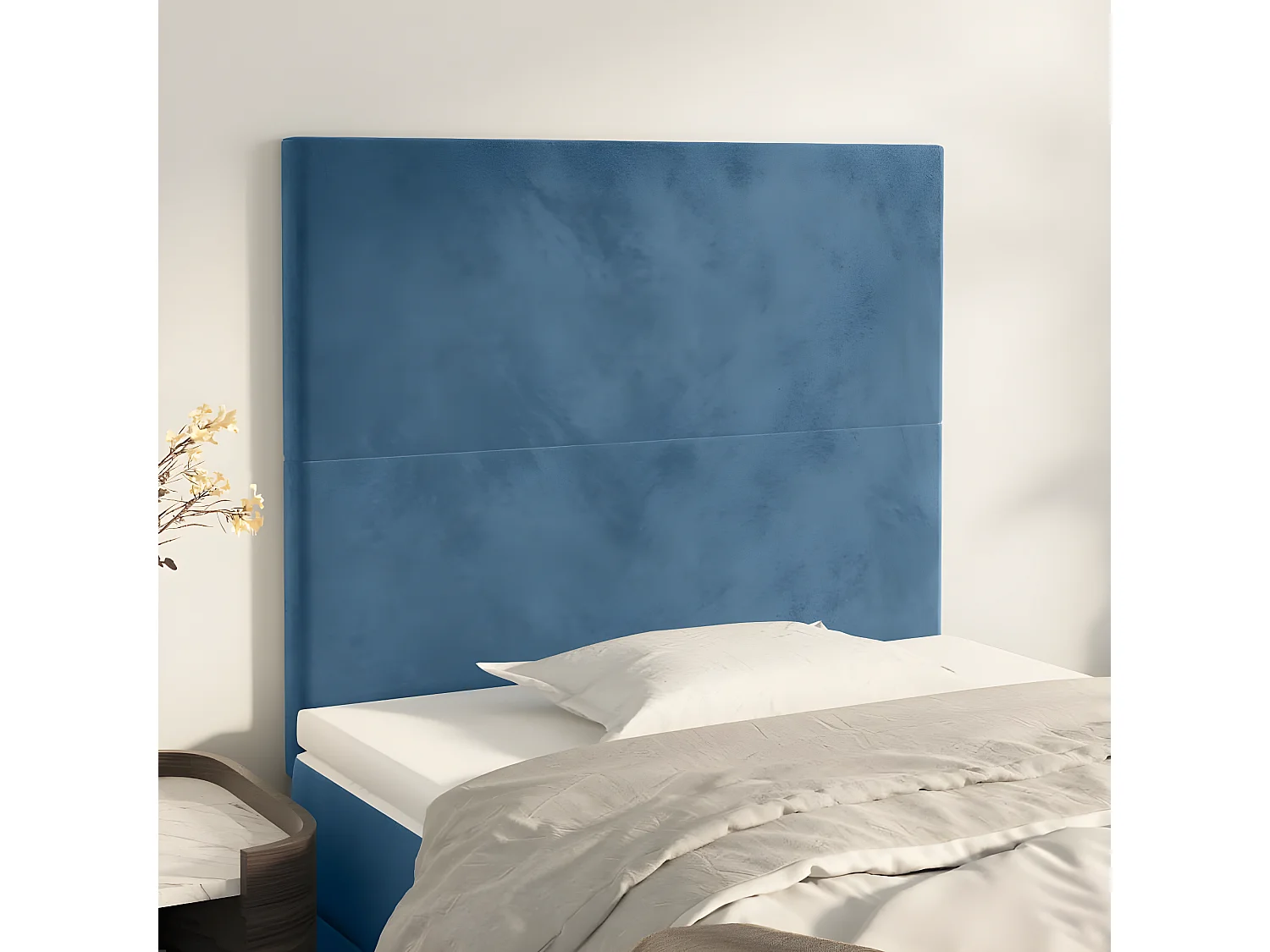 Têtes de lit 2 pièces Bleu foncé 90x5x78/88 cm Velours
