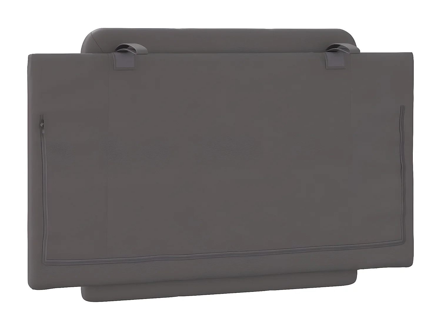 Coussin de tête de lit gris 90 cm similicuir