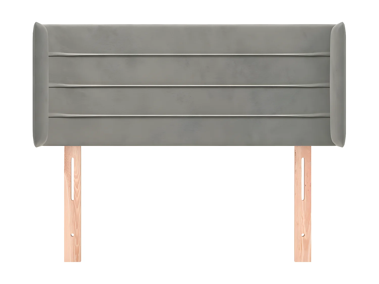 Tête de lit avec oreilles Gris clair 103x16x78/88 cm Velours