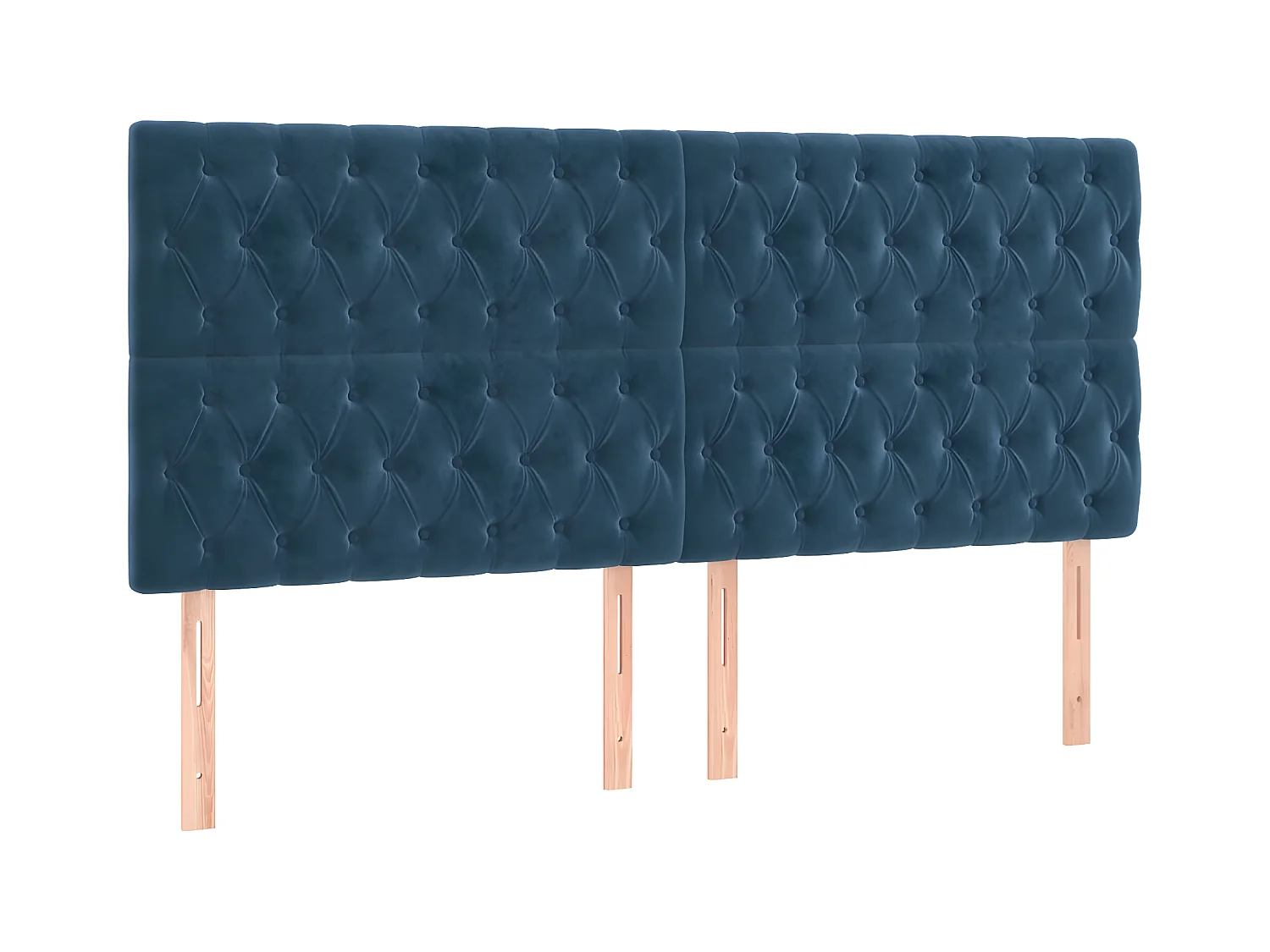 Tête de lit à LED Bleu foncé 200x7x118/128 cm Velours