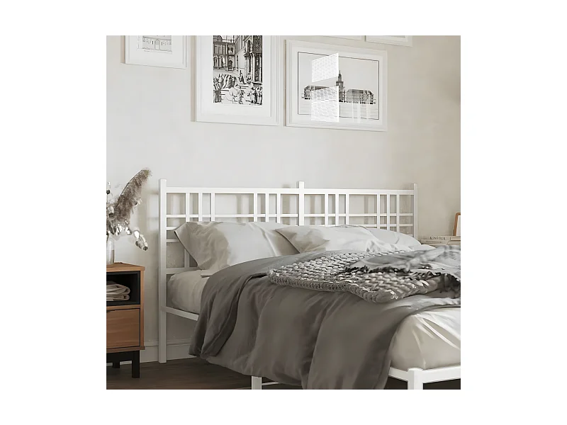 Cabeceira de cama 160 cm metal branco