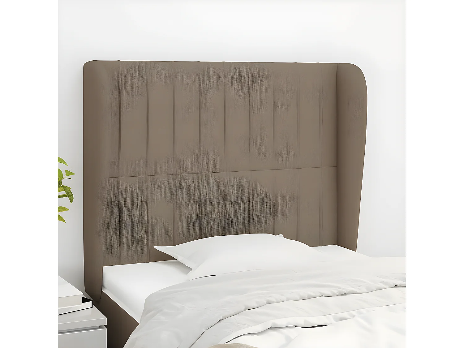 Tête de lit avec oreilles Taupe 83x23x118/128 cm Tissu