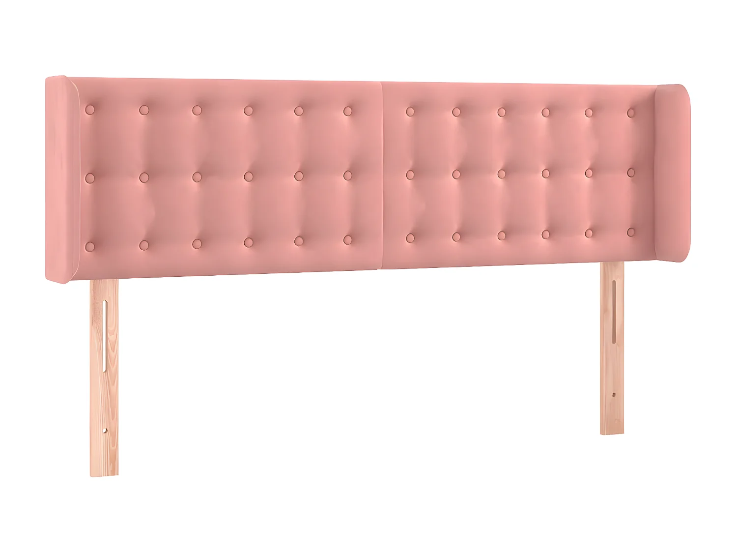 Tête de lit avec oreilles Rose 147x16x78/88 cm Velours