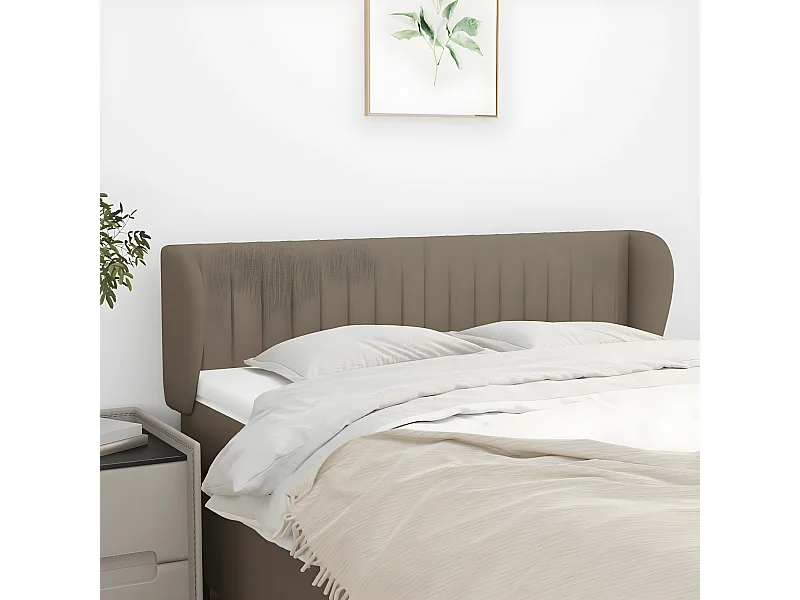Tête de lit avec oreilles Taupe 147x23x78/88 cm Tissu