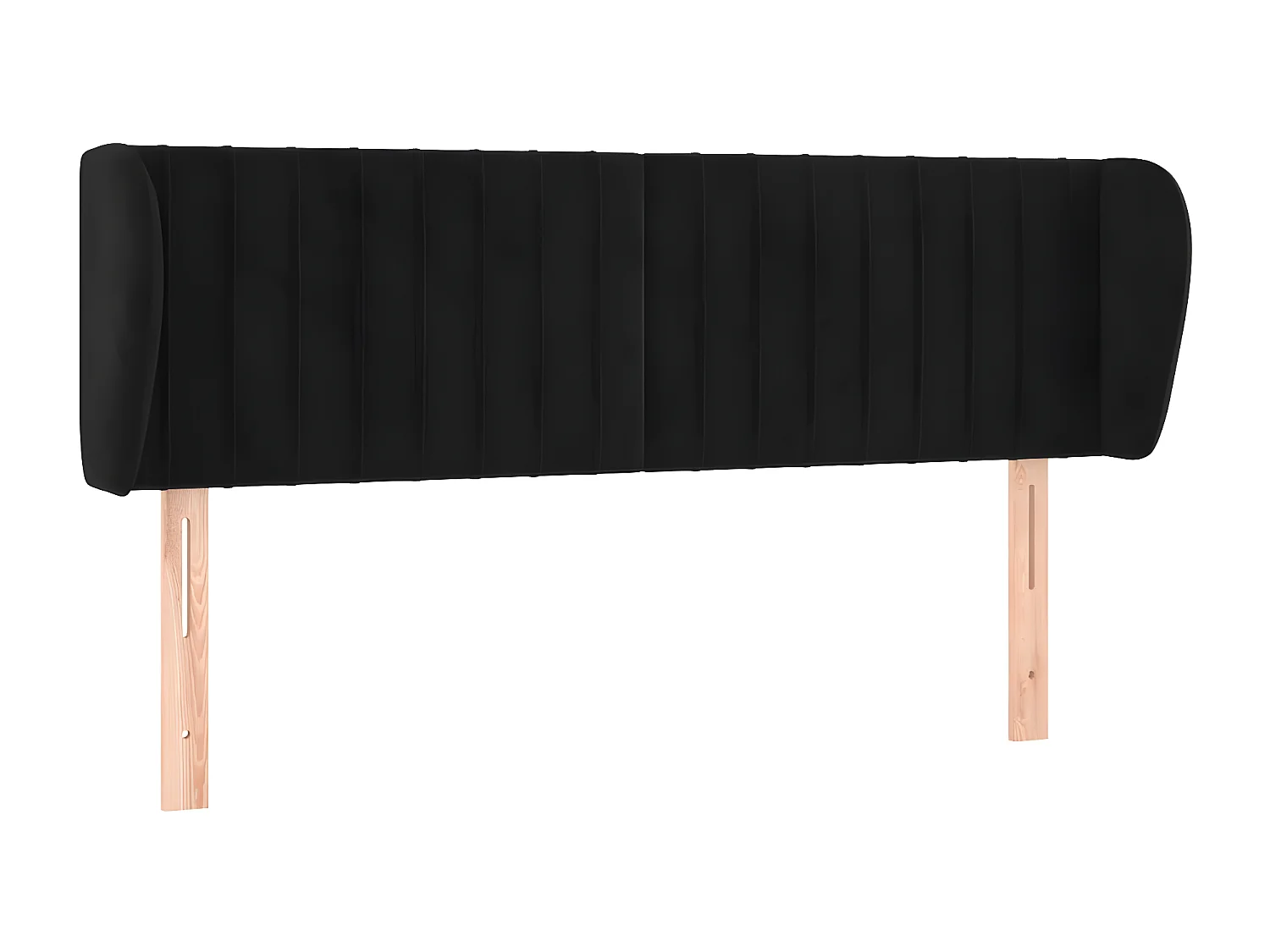 Tête de lit avec oreilles Noir 147x23x78/88 cm Velours