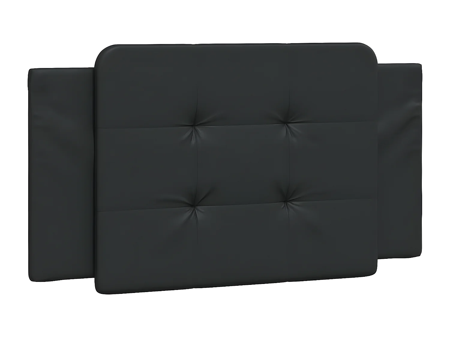Cabecero de cama acolchado cuero sintético negro 100 cm