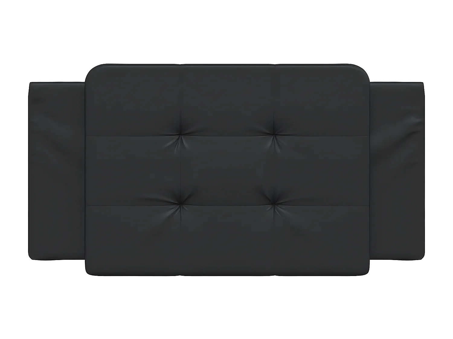Cabecero de cama acolchado cuero sintético negro 100 cm