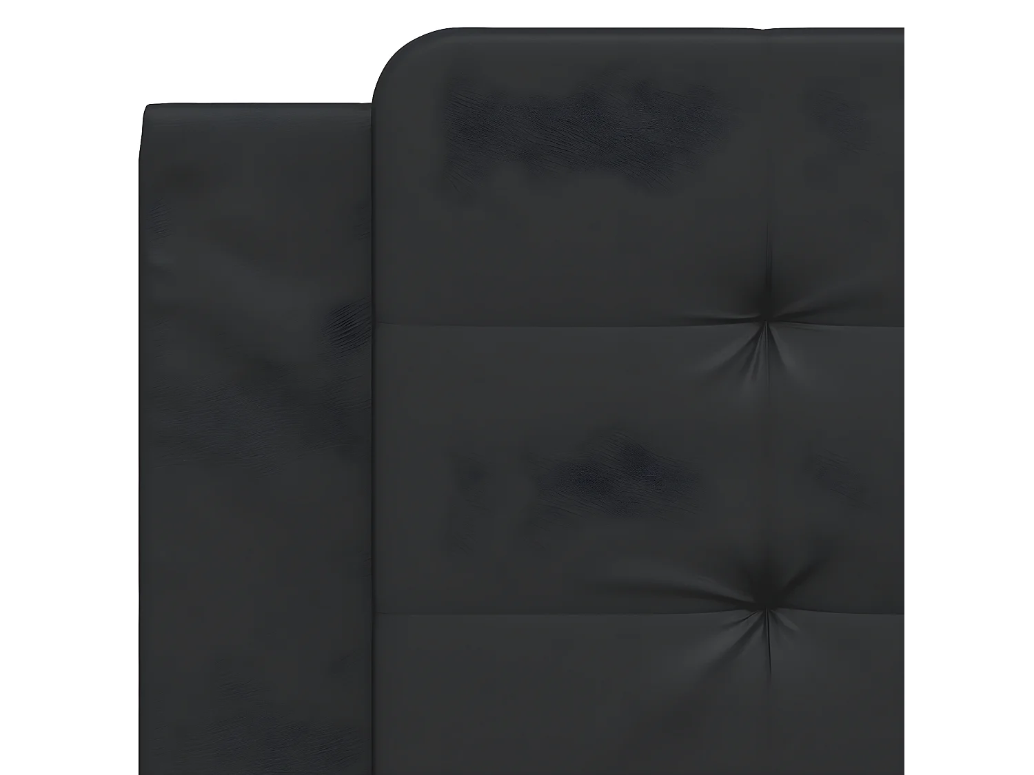 Cabecero de cama acolchado cuero sintético negro 100 cm