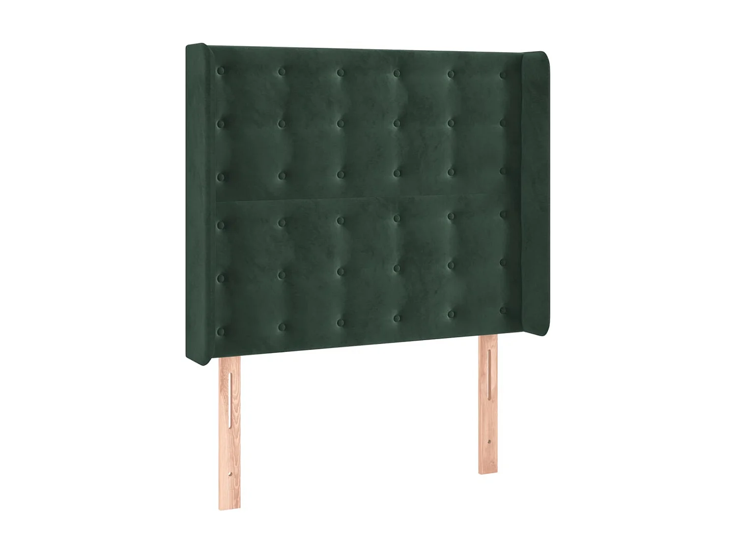 Cabecero con orejas de terciopelo verde oscuro 103x16x118/128cm