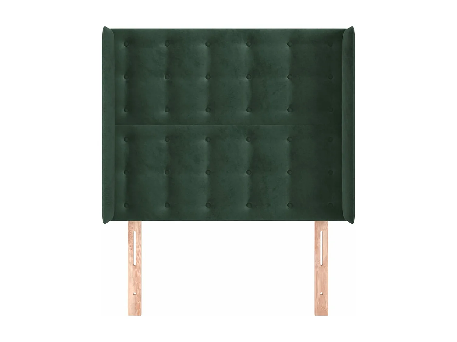 Cabecero con orejas de terciopelo verde oscuro 103x16x118/128cm