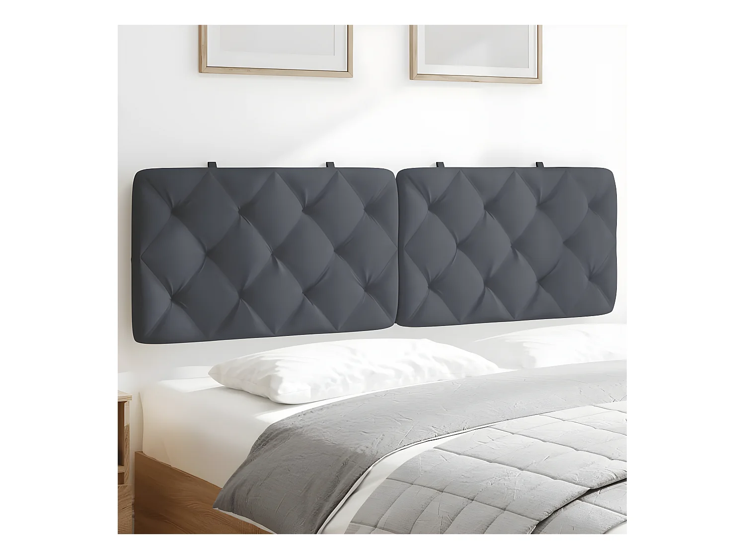 Coussin de tête de lit gris foncé 160 cm velours